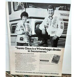 1977 Winnebago Santa Claus Is A Dealer In Sacramento Original Print Ad vintage